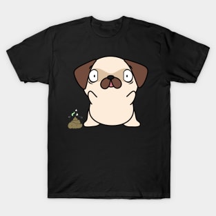 Funny pug smells poo poo T-Shirt